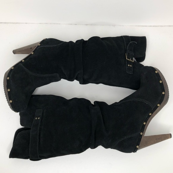 STEVEN by Steve Madden black suede heeled boots - Picture 5 of 12